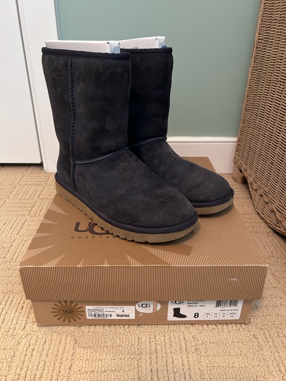 UGG Classic Short Boot in Navy Suede